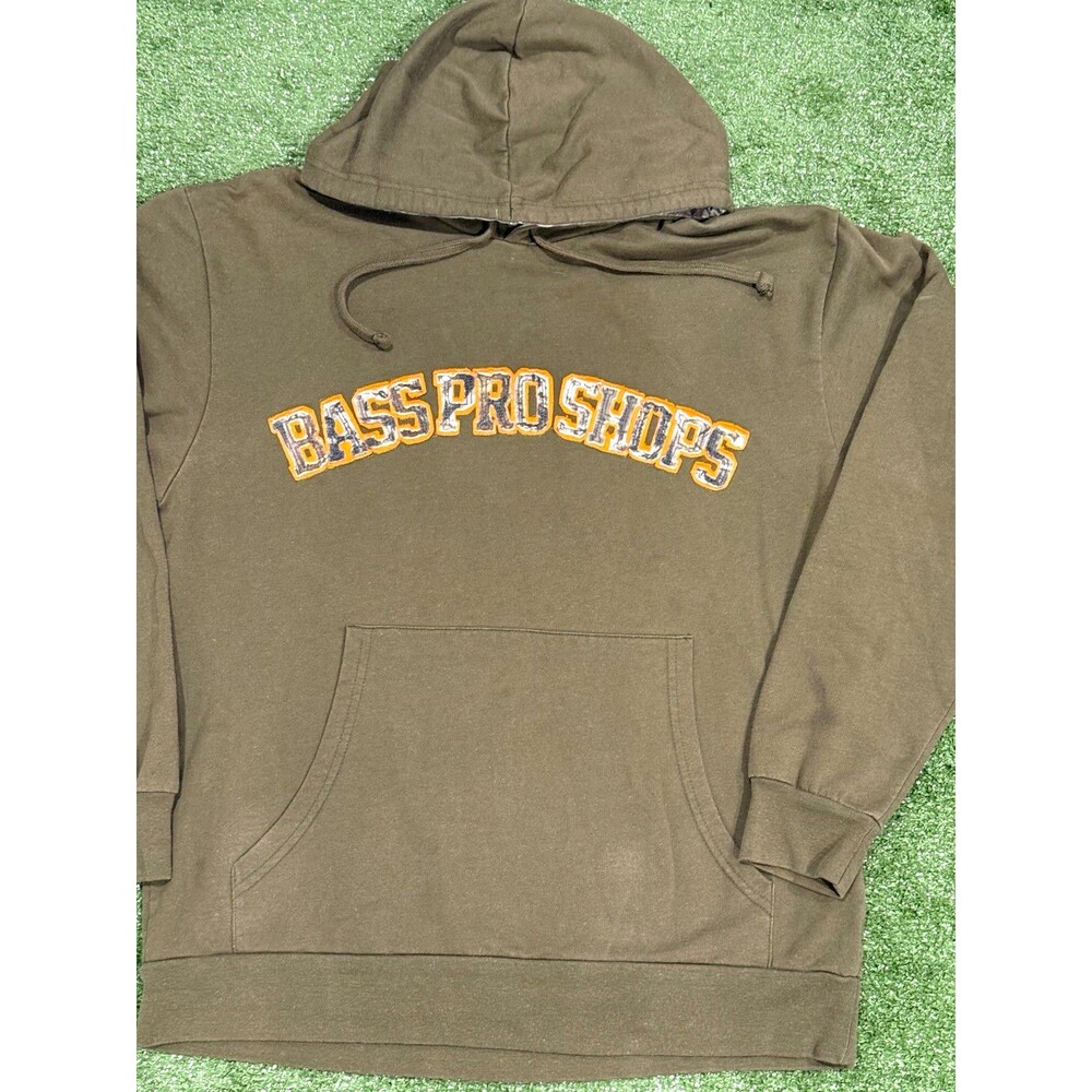 Bass Pro Shops Body Icorps Green Pullover Hoodie Camo Lined Hood Men’s Med